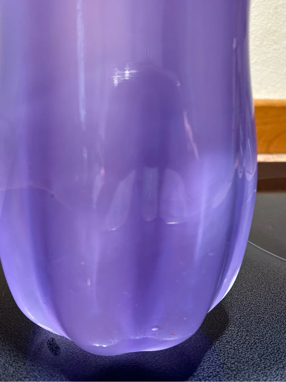 Blenko Handblown Glass Vase Ombre Lavender Lilac  9.5”x6”W 3lbs Flawless